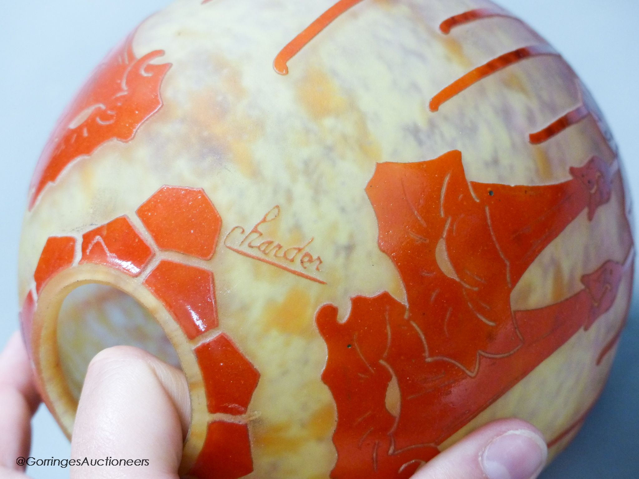 A Charder cameo glass vase
